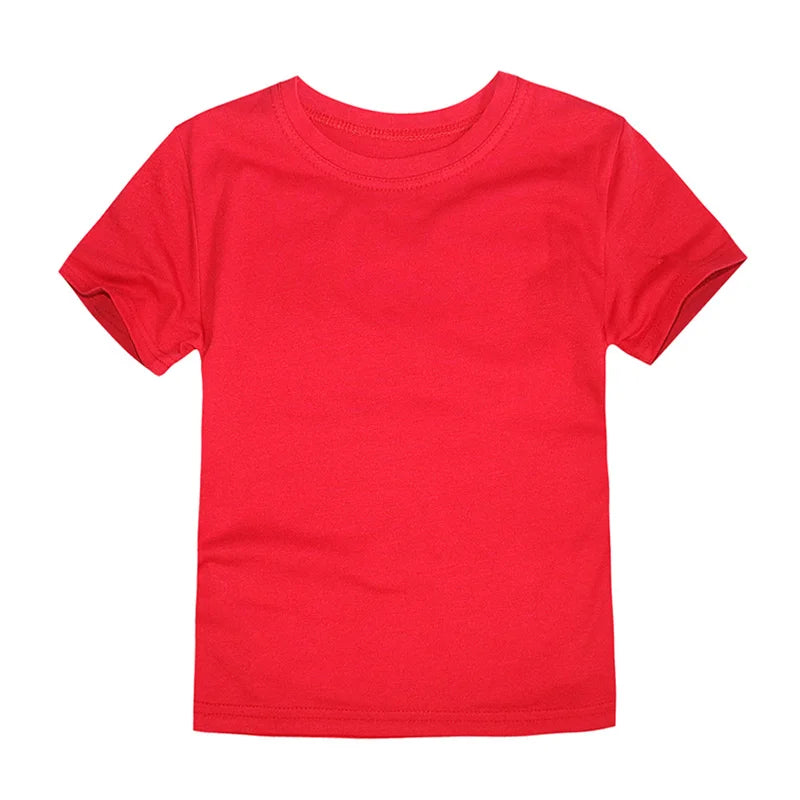 Summer Kids T-shirts Solid Cotton Short Sleeve Top Boys and Girls Casual Tees Purple Toddler Clothes Unisex Plain Tshirts White