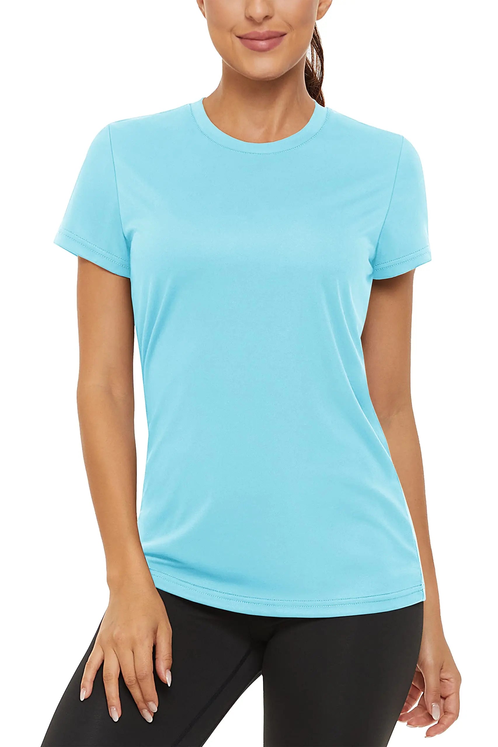 TACVASEN Summer Casual T-shirts UPF 50+ Quick Dry Womens Skin Sun Protection T-shirt Outdoor Running Swim Athletic T shirts Tops