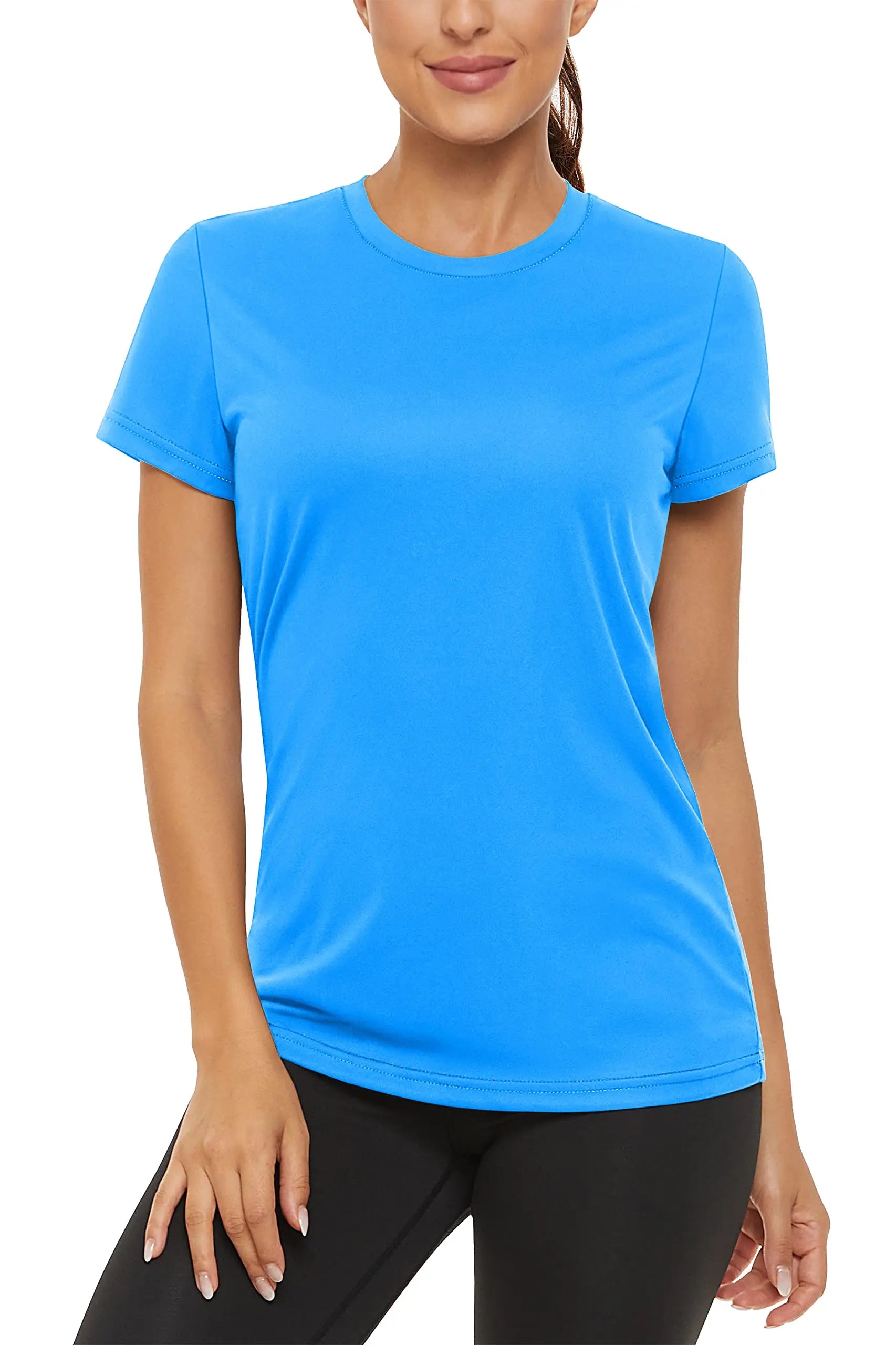 TACVASEN Summer Casual T-shirts UPF 50+ Quick Dry Womens Skin Sun Protection T-shirt Outdoor Running Swim Athletic T shirts Tops