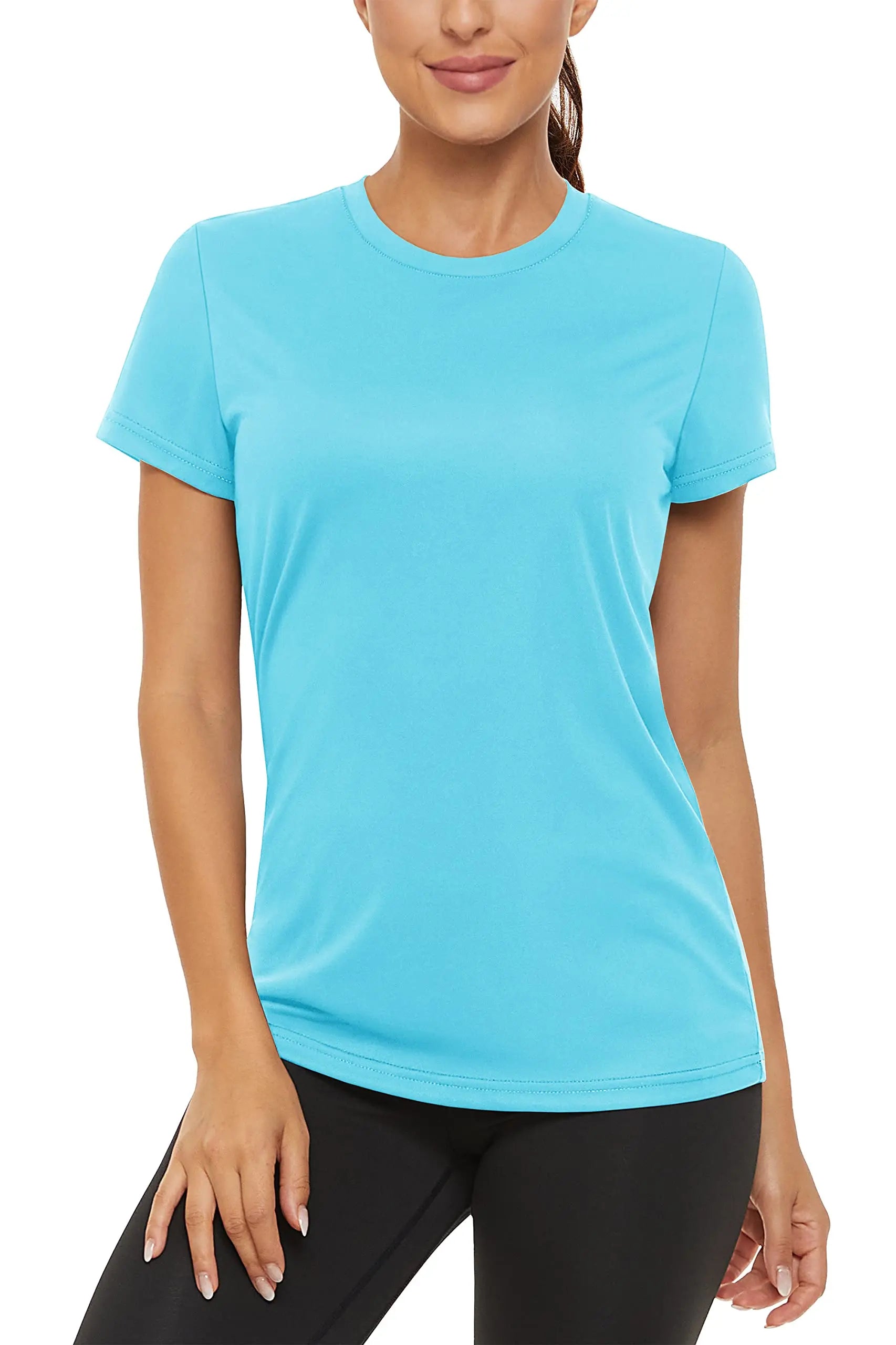 TACVASEN Summer Casual T-shirts UPF 50+ Quick Dry Womens Skin Sun Protection T-shirt Outdoor Running Swim Athletic T shirts Tops