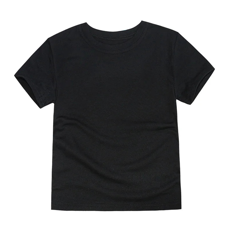 Summer Kids T-shirts Solid Cotton Short Sleeve Top Boys and Girls Casual Tees Purple Toddler Clothes Unisex Plain Tshirts White