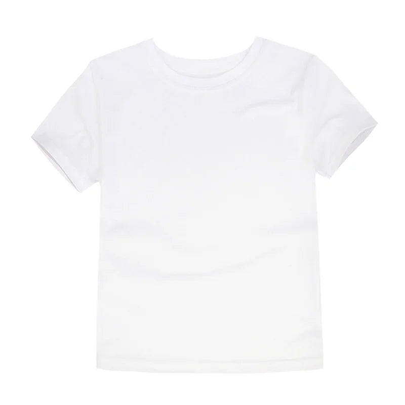 Summer Kids T-shirts Solid Cotton Short Sleeve Top Boys and Girls Casual Tees Purple Toddler Clothes Unisex Plain Tshirts White