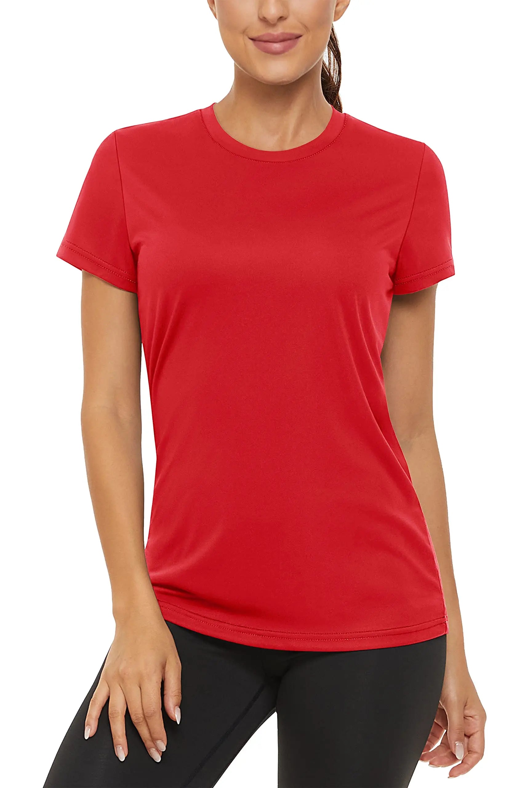 TACVASEN Summer Casual T-shirts UPF 50+ Quick Dry Womens Skin Sun Protection T-shirt Outdoor Running Swim Athletic T shirts Tops